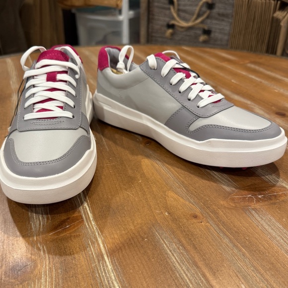 COLE HAAN Grand Pro Am Golf Trainer Sneaker Shoes Pink Grey Women's Size 8 - Picture 3 of 11